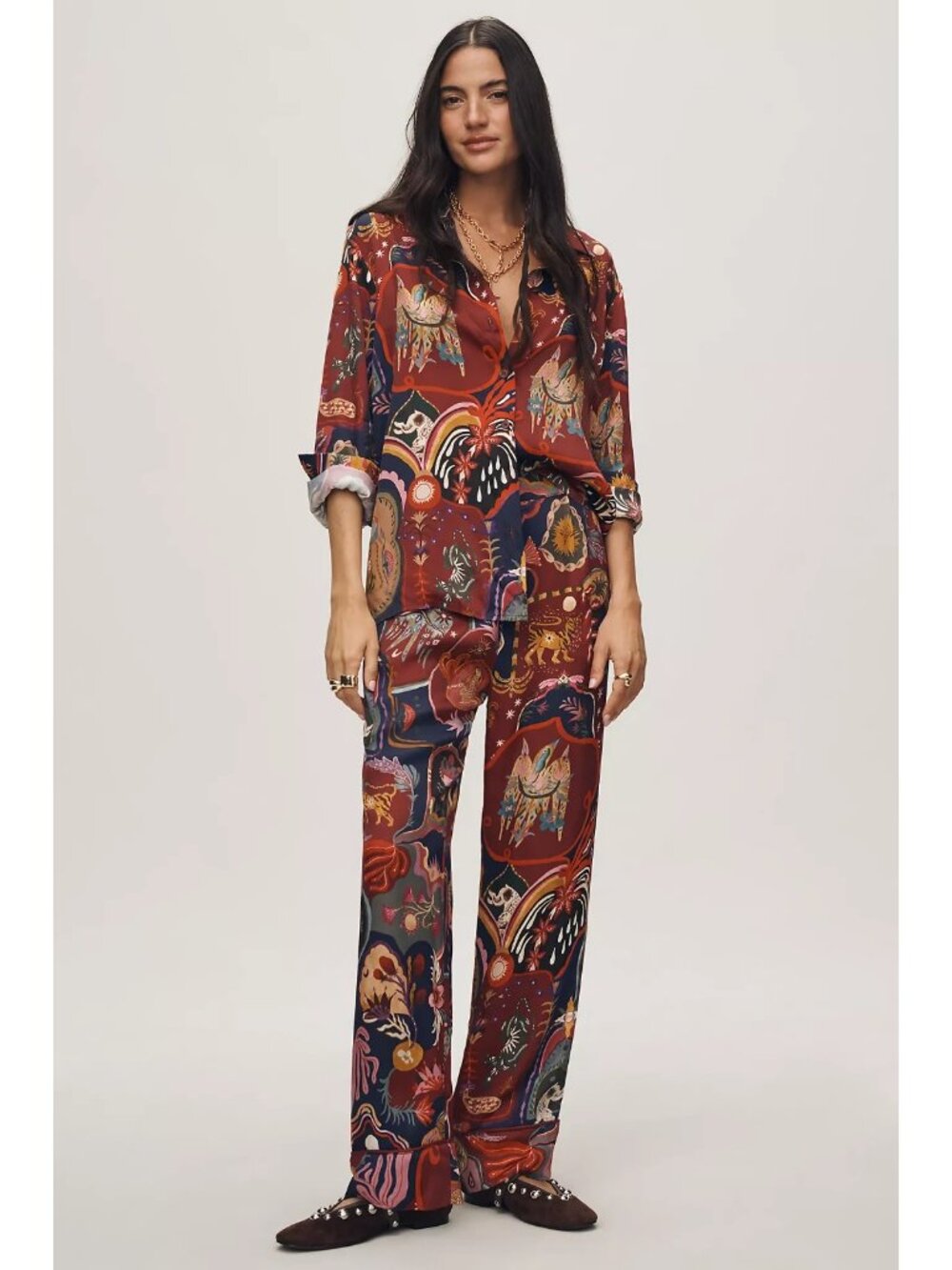 Farm Rio Surreal Printed Pants L - Picture 2 of 3